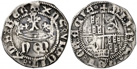 Enrique IV (1454-1474). Segovia. Medio real. (AB. 725 var). 1,23 g. Rayitas. MBC-.