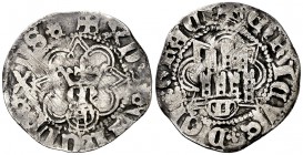 Enrique IV (1454-1474). Segovia. Cuarto de real. (AB. falta). 0,65 g. Orlas compuestas en anverso y reverso. Ex Áureo 02/07/2003, nº 242. Muy rara. BC...