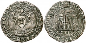 Enrique IV (1454-1474). Segovia. Cuartillo. 3,17 g. Falsa de época muy curiosa. Rara. MBC.