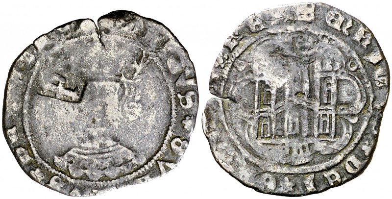 Enrique IV (1454-1474). Segovia. Cuartillo. 2,18 g. Resello P gótica ¿de la prin...