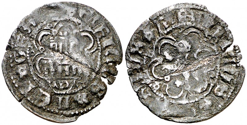 Enrique IV (1454-1474). Segovia. Media blanca. (AB. 824). 0,62 g. Grieta que atr...