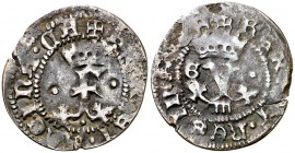 Reyes Católicos. Segovia. 1 blanca. (Cal. 624 var). 0,90 g. Sin el nombre de los reyes. MBC-.