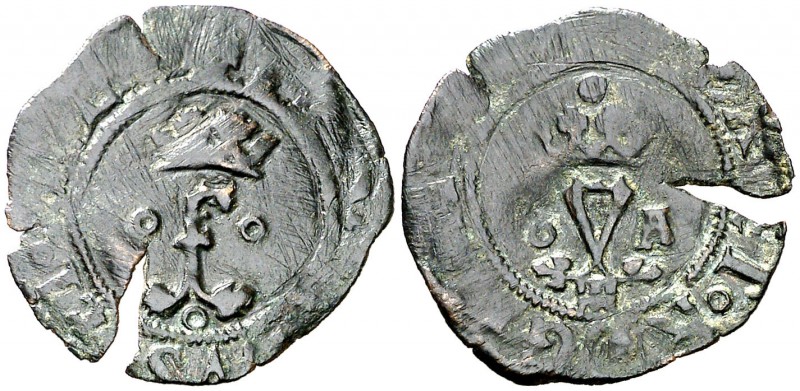 Reyes Católicos. Segovia. 1 blanca. (Cal. 625 var). 0,96 g. Grieta. (MBC-).