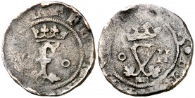 Reyes Católicos. Segovia. 1 blanca. (Cal. 627 var). 1,83 g. Letra K en forma de H. BC+.