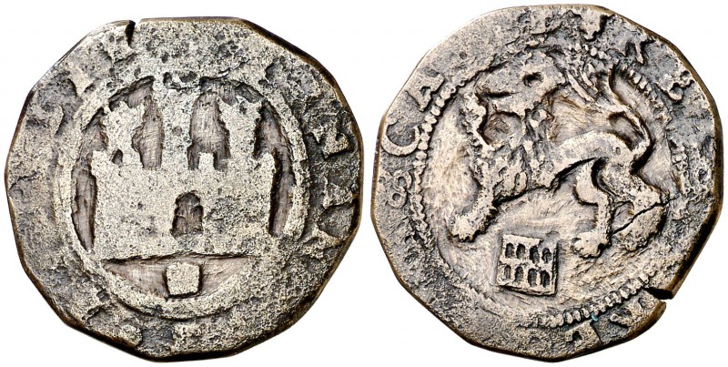 Reyes Católicos. Segovia. 2 maravedís. (Cal. falta). 2,96 g. Escasa. BC+/MBC-.
