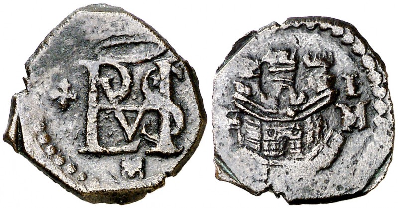 s/d (1580). Felipe II. Segovia. I/M (sobre ). 1 blanca. (Cal. tipo 483, falta va...