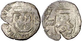 s/d (1567-1574). Felipe II. Segovia. . 1 cuartillo. (Cal. 852) (J.S. A-171). 2,45 g. Visible el ordinal del rey. Granada bajo el león. Acueducto de tr...
