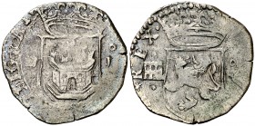 s/d (1577-1582). Felipe II. Segovia. . 1 cuartillo. (Cal. 853) (J.S. A-175 var). 2,43 g. Estrella entre HISPANIARVM y REX. Acueducto de dos arcos y do...