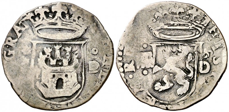 s/d (1577-1582). Felipe II. Segovia. . 1 cuartillo. (Cal. 853 var) (J.S. A-175)....