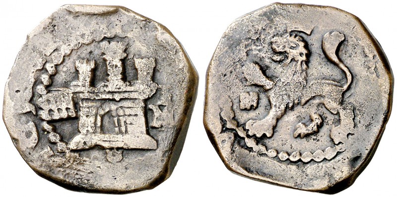 s/d (1580-1587). Felipe II. Segovia. I/M. 2 cuartos. (Cal. 850 var) (J.S. A-206)...