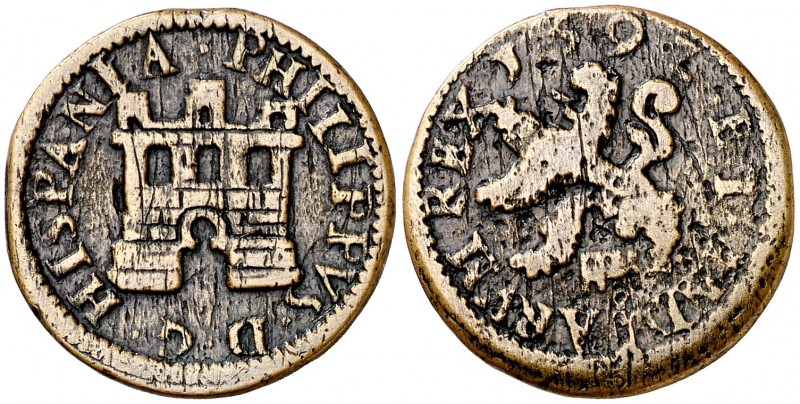 1592. Felipe II. Segovia. 2 maravedís. (J.S. S-03, mismo ejemplar) (G. Murray, "...