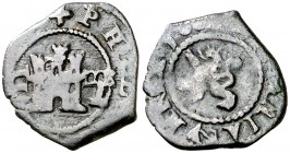 1602. Felipe III. Segovia. Castillejo. 2 maravedís. (Cal. 829) (J.S. D-185). 1,36 g. Acueducto esquemático. Escasa. MBC-.
