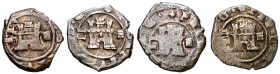 1603. Felipe III. Segovia. 2 maravedís. Lote de 4 monedas de diversas variantes. BC+/MBC.