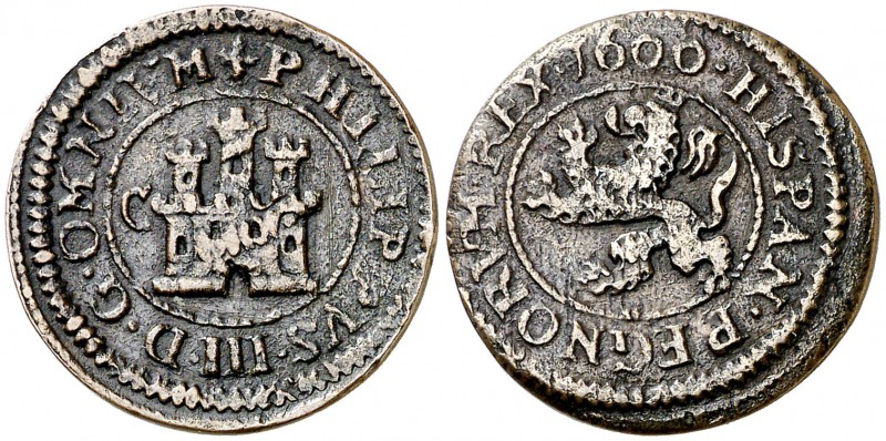 1600. Felipe III. Segovia. C. 2 maravedís. (Cal. 800, como 4 maravedís) (J.S. C-...