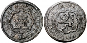 1599. Felipe III. Segovia. 4 maravedís. (Cal. 745, como 8 maravedís) (J.S. C-21). 6,06 g. Sin indicación de ceca, valor ni ensayador. Sin el ordinal d...