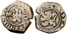 1624. Felipe IV. Segovia. 4 maravedís. (Cal. 1540) (J.S. F-209). 3,70 g. Acueducto de dos arcos que corta la leyenda interior. MBC-.