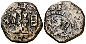 (1)62(...). Felipe IV. Segovia. 4 maravedís. (Cal falta) (J.S. F-236, mismo ejemplar). 2,56 g. Muy rara. BC+.