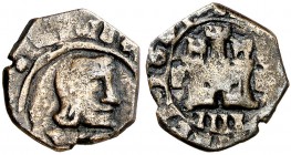 1661. Felipe IV. Segovia. (S) 4 maravedís. (Cal. falta) (J.S. M-493). 1,10 g. Acuñada a martillo. Acueducto vertical de dos arcos a izquierda. Muy rar...