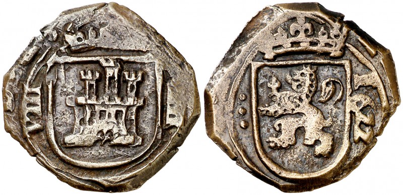 1622. Felipe IV. Segovia. 8 maravedís. (Cal. 1517) (J.S. F-163). 4,92 g. Acueduc...