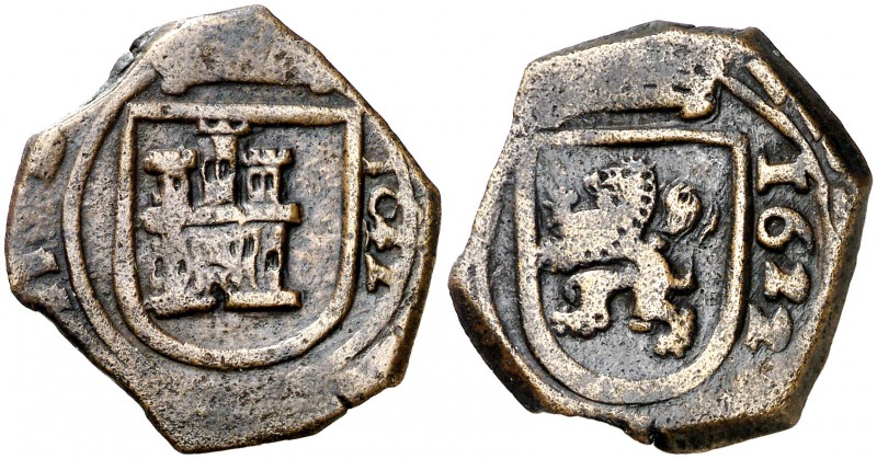 1622. Felipe IV. Segovia. 8 maravedís. (Cal. 1517 var) (J.S. F-177, mismo ejempl...
