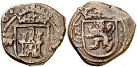 1623. Felipe IV. Segovia. 8 maravedís. (Cal. 1519) (J.S. F-183). 7,95 g. Acueducto de dos arcos y dos pisos. Buen ejemplar. MBC.