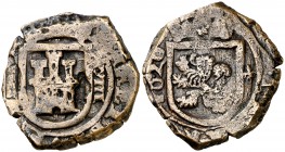 1626. Felipe IV. Segovia. 8 maravedís. (Cal. 1577) (J.S. F-196, mismo ejemplar). 6,31 g. Acueducto vertical de tres arcos y dos pisos a derecha. Escas...