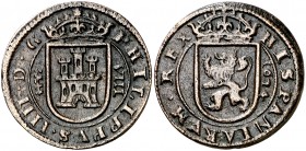 1624. Felipe IV. Segovia. 8 maravedís. (Cal. 1527) (J.S. F-273). 6,63 g. Buen ejemplar. MBC+.