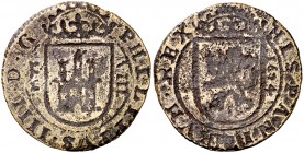 1624. Felipe IV. Segovia. 8 maravedís. Inédita. 2,68 g. Moneda incusa por ambas caras. Rara. MBC.