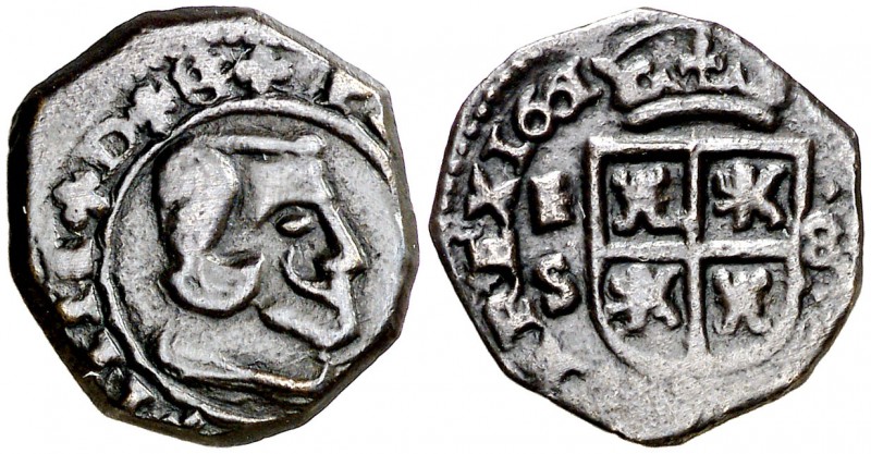 1661. Felipe IV. Segovia. S. 8 maravedís. (Cal. 1530) (J.S. M-487, mismo ejempla...