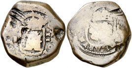 168(0 ó 1). Carlos II. Segovia. 2 maravedís. (Cal. tipo 171) (J.S. pág. 528 "curiosidad", mismo ejemplar). 18,84 g. Visible parte del ordinal del rey....