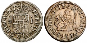 1746. Fernando VI. Segovia. 1 maravedí. (Cal. 712). 1,44 g. Escasa. EBC-.