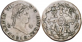 1816. Fernando VII. Segovia. 4 maravedís. (Cal. 1702). 5,12 g. MBC-.