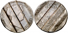 1856. Isabel II. Segovia. 25 céntimos de real. 8,71 g. Desmonetizada. (BC).