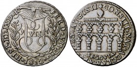 1812. Fernando VII. Segovia. Medalla. (V. 297) (V.Q. 14193). 5,41 g. 26 mm. Bronce. MBC.
