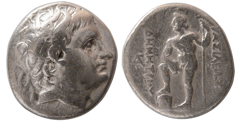 KINGS of MACEDON. Demetrios I Poliorketes. 306-283 BC. AR Drachm (4.08 gm; 18 mm...