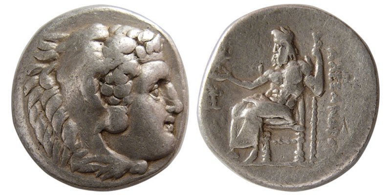 KINGS of MACEDON. Alexander III. 336-323 BC. AR Drachm (4.20 gm; 17 mm). Head of...