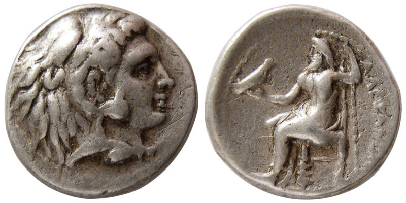KINGS of MACEDON. Alexander III. 336-323 BC. AR Drachm (4.26 gm; 17 mm). Head of...