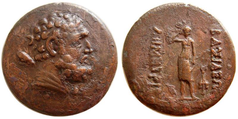 BAKTRIAN KINGDOM. Demetrios I. Circa 200-185 BC. Æ Double Unit (7.20 gm; 24 mm)....