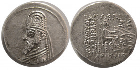 KINGS of PARTHIA. Gotarzes I. 91-87 BC. AR Drachm. Rare.
