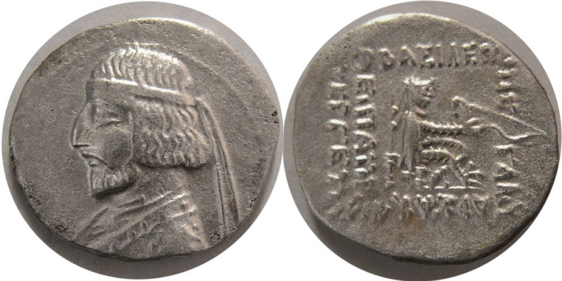KINGS of PARTHIA. Arsakes XVI. 78/7-62/1 BC. AR Drachm (3.68 gm; 20 mm). Rhagai ...
