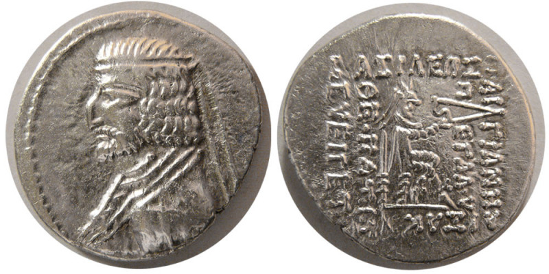 KINGS of PARTHIA. Arsakes XVI. 78/7-62/1 BC. AR Drachm (3.98 gm; 20 mm). Margian...