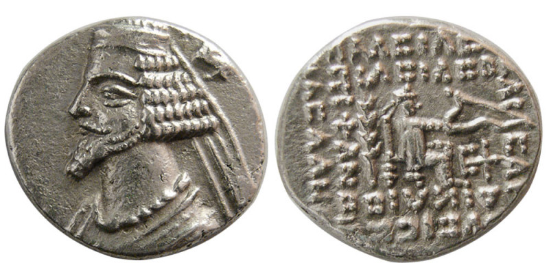 KINGS of PARTHIA. Phraates IV. 38/7-2 BC. AR Drachm (3.50 gm; 18 mm). Ekbatana m...
