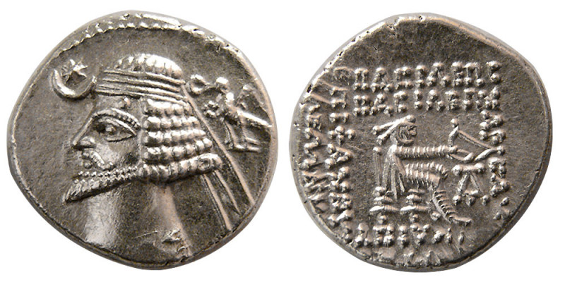 KINGS of PARTHIA. Phraates IV. 38-2 BC. AR Drachm (3.92 gm; 19 mm). Ecbatana min...