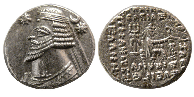 KINGS of PARTHIA. Phraates IV. 38/7-2 BC. Silver Drachm (3.94 gm; 18 mm). Ekbata...