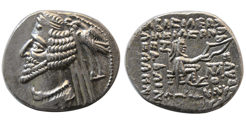KINGS of PARTHIA. Phraates IV 38/7-2 BC. AR Drachm (3.98 gm ; 21 mm). Mithradatk...