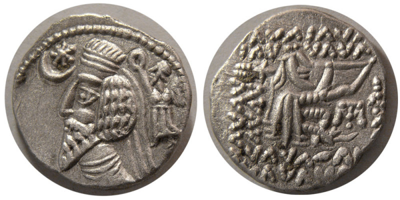 KINGS of PARTHIA. Phraatakes. (2 BC-AD 4/5). AR Drachm (3.88 gm; 18 mm). Nisa mi...