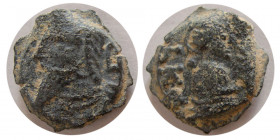 KINGS of PARTHIA. Vologases VI. (AD. 208-228). Æ dichalkous