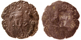 HUNNIC TRIBES, Western Turks. Tegin, circa 680-700. Æ. Extremely Rare.