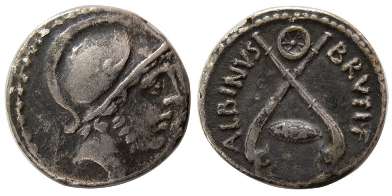 ROMAN REPUBLIC. D. Postumius Albinus Bruti F. 48 BC. AR Denarius (3.92 gm; 18 mm...