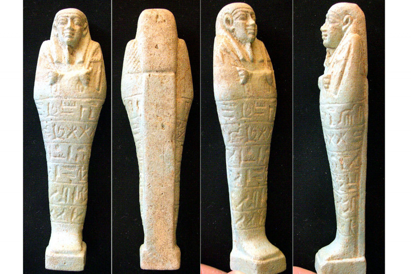 EGYPT, XXVI DYNASTY, Ca. 650-330 BC. Large Faience Ushabti (104.00 gm; 145mm x 4...